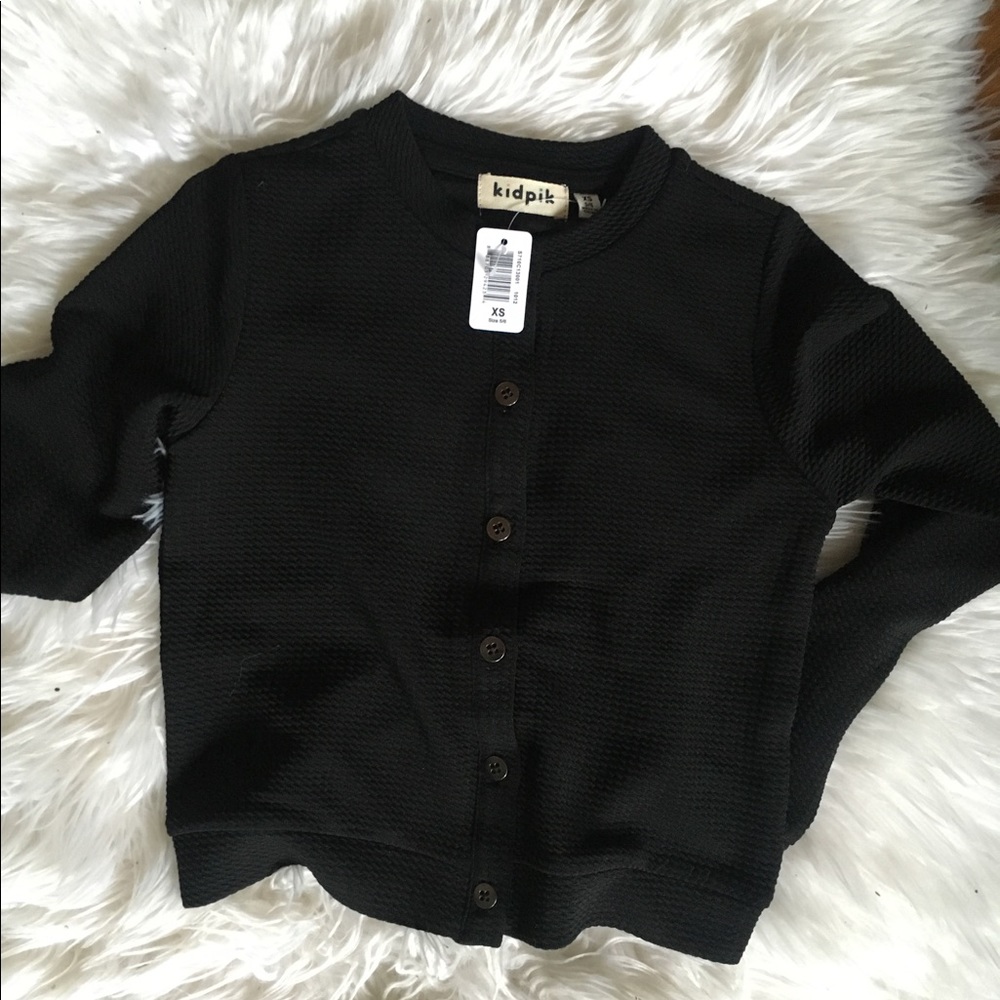 Kids Textured Black Cardi